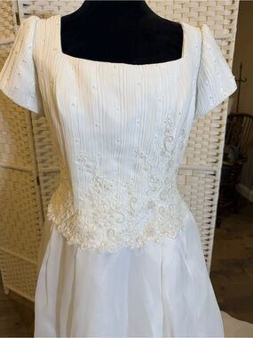 Anjolique White Embroidered Bridal Dress